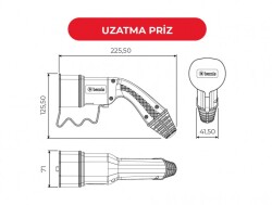 Bemis BEV-5032-1205, Araç Kablolu Şarj Seti Trifaze 32A 5Metre 22kw - 3