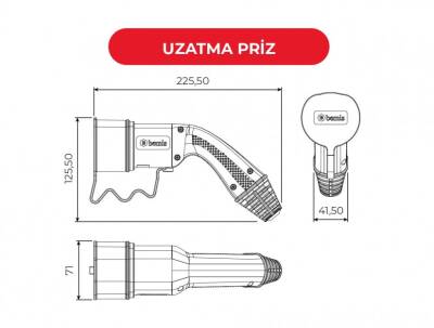 Bemis BEV-5032-1205, Araç Kablolu Şarj Seti Trifaze 32A 5Metre 22kw - 3