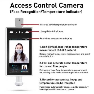 CCTV CAMERA SIP-AC703 (SIP-AC703 + braketi 7 "LCD sıcaklık algılama yüz tanıma kızılötesi kamera erişim kontrol sistemi zaman katılım) - 6