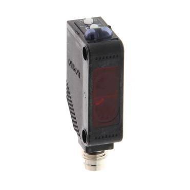 Omron E3ZD66OMI, Fotoelektrik sensör, dikdörtgen gövde, kırmızı LED, dağınık, 100 mm, NPN, Light-ON/Dark-ON, M8 4-pin konnektör - 1