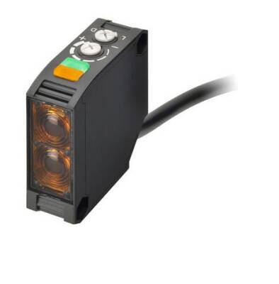 OMRON E3JKDP132MOMS,  Fotoelektrik sensör, kare gövde, IR LED , cisimden yansımalı, 2.5m, PNP, L-ON/D-ON seçilebilir, 2m kablo - 1