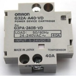 Omron G32AA40VDDC524BYOMZ, Yedek Paket G3PA-240B 5-24 VDC için, 'VD' kodu olanlarla uyumludur.