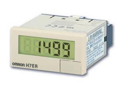 Omron H7ERNVOMI, Takometre, DIN 48x24 mm, dahili pilli, LCD, 4 hane, VDC giriş, gri kasa - 1