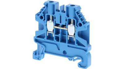Omron XW5TS2511-1BL, DIN ray terminal bloğu, Mavi, Tek seviye, 20 (UL) A, 24 (IEC) A - 1