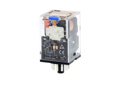 OMRON MKS3PI5AC230BYOMZ, Röle, soketli, 11 pinli, 3PDT, 10 A, mekanik indikatör, kilitlenebilir test butonu, 230 VAC  - 1