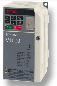 Omron VZA43P0BAA, 3 faz 400 VAC beslemeli, 3 kW güç kapasitesine sahip bir V1000 serisi vektör kontrol invertörüdür - 1