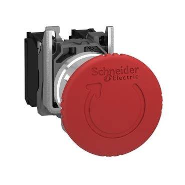 Schneider Electric XB4BS8444, Harmony XB4, Acil durdurma kapatma, metal, kırmızı mantar, tetikleme mandalı tetikleme için çevirme, 2 NC - 1