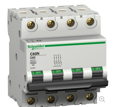 Schneider Electric 24362, C60 - circuit breaker - C60N - 4P - 10A - C curve - 1
