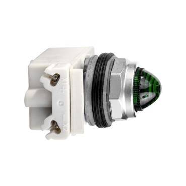 Schneider Electric 9001KP7G9,  Sekizgen Işıklı Buton Yeşil - Akkor BA 9s - 230 V AC - IP66 - 1