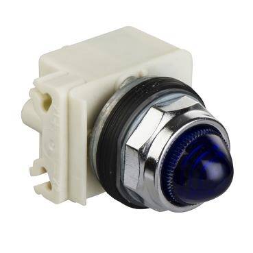 Schneider Electric 9001KP7L9,  Sekizgen Işıklı Buton Mavi - Akkor BA 9s - 230 V AC - IP66 - 1