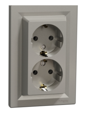 Schneider Electric EPH9900169, Asfora – İkili Topraklı Priz, 16A, Çerçeveli – Bronz - 1