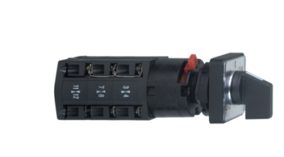 Schneider Electric K10D024MCH, Harmony K kamlı voltmetre şalteri, faz-faz arası ölçüm, 16 mm veya 22 mm, plastik, 4 konumlu, 0 konumu, 45 derece, 10 A, 30x30 mm, 0/L1-L2/L2-L3/L3-L1 işaretli - 1