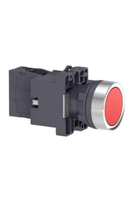 Schneider Electric XA2EW34B2, Kırmızı ışıklı yaylı buton-- 24V AC_DC - 1NK - 1