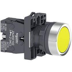 Schneider Electric XA2EW35B1, Sarı ışıklı yaylı buton - 24V AC/DC - 1NA - 1