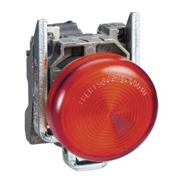 Schneider Electric XB4BV64, 250V BA9s ampul için kırmızı eksiksiz pilot ışığı  düz lens - 1