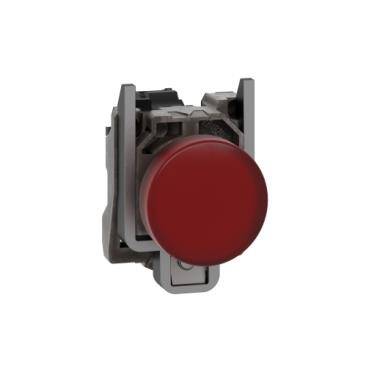 Schneider Electric XB4BVB4, 24V entegre LED'li kırmızı eksiksiz pilot ışığı düz lens - 1