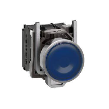 Schneider Electric XB4BW36M5, mavi sıva altı eksiksiz ışıklı Buton 22 yaylı dönüş 1NA+1NK 220...240V - 1
