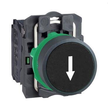 Schneider Electric XB5AA3351, siyah sıva altı eksiksiz Buton Ø22 yaylı dönüş 1NA "aşağı ok" - 1