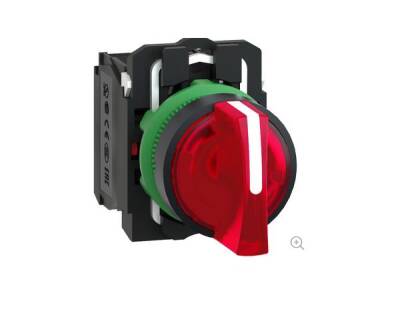 Schneider Electric XB5AK134M5, kırmızı eksiksiz ışıklı mandal buton 22 3 konumlu sabit 1NA-1NK 230V - 1