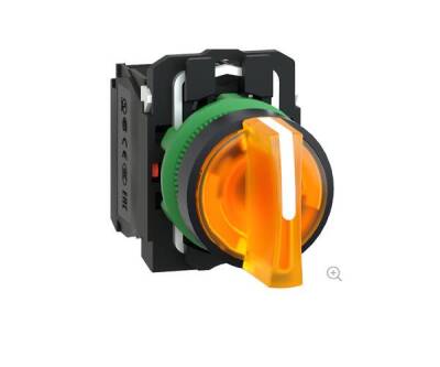 Schneider Electric XB5AK135M5, turuncu eksiksiz ışıklı mandal buton 22 3 konumlu sabit 1NA-1NK 230V - 1