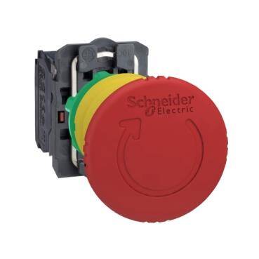 Schneider Electric XB5AS8445, kırmızı  Acil durdurma basm düğ  tetik mandllm dönd serb bırakılan 1NA-1NK - 1