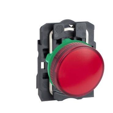 Schneider Electric XB5AV64, 250V BA9s ampul için kırmızı eksiksiz pilot ışığı düz lens - 1