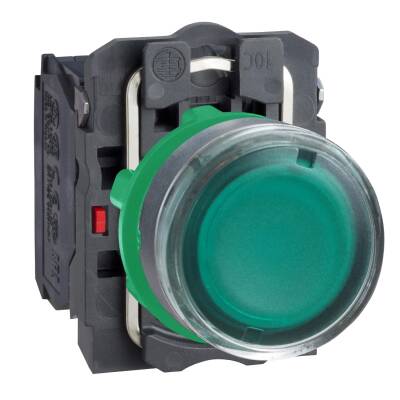 Schneider Electric XB5AW3365, yeşil sıva altı eksiksiz ışıklı Buton  yaylı dönüş 1NA-1NK 250V - 1