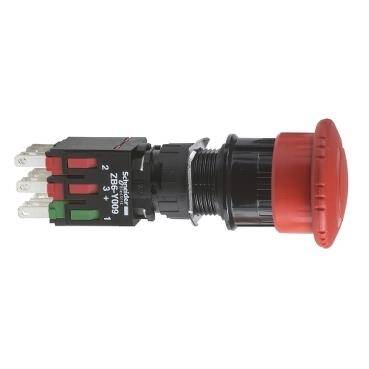 Schneider Electric  XB6AS8349B, kırmızı 30 Acil durd basm düğ 16 tetik mandall döndürl serb bırakılan 1NA-2NK - 1