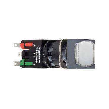 Schneider Electric XB6CF1B5B, beyaz kare sıva altı eksiksiz Buton 16 mandallama 1NA+1NK 12...24V - 1