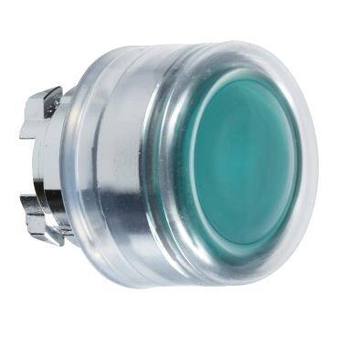 Schneider Electric ZB4BW533, entegre LED için yeşil sıva altı ışıklı basmalı düğme başlığı yaylı dönüş - 1