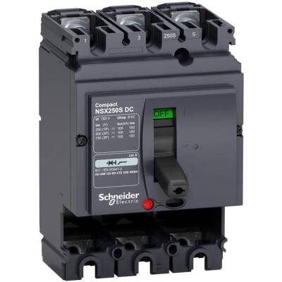 Schneider Electric LV438218, devre kesici Compact NSX250S DC - 250 A - 3 kutup - sabit - açma ünitesiz - 1