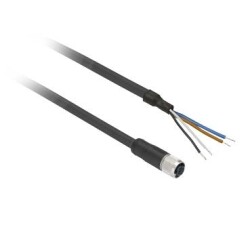 Telemecanique Sensors XZCP1141L2, ön kablolu konnektörler XZ - düz dişi - M12 - 4 pim - kablo PUR 2m