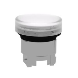 Schneider Electric ZB4BV013, Işıklı Buton için başlık, Harmony XB4, metal, beyaz, 22mm, Entegr. LED, düz lens - 2