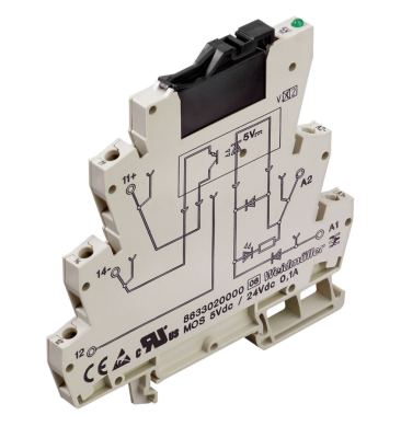 Weidmüler 8607350000, MICROSERIES, Yarı iletken röle, Nominal kontrol gerilimi: 24 V DC ±%20, Nominal anahtarlama gerilimi: 3...33 V DC, Sürekli akım: 2 A, Vidalı bağlantı - 1
