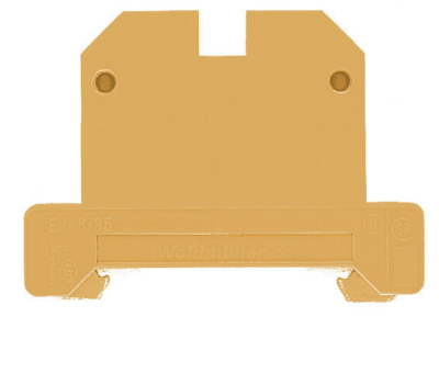Weidmüller 0260060000, PE klemensi, Vidalı bağlantı, sarı-yeşil, 6 mm², 800 V, Bağlantı sayısı: 2, Kat sayısı: 1, TS 35, V-2, PA 66 - 1