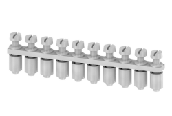 Weidmüller 0368500000, Vidalı çapraz bağlantı elemanı (klemens), gri, 24 A, Kutup sayısı: 10, Hatve (P): 5,10 mm, Yalıtımlı: Hayır, Genişlik: 49,9 mm