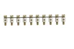 Weidmüller 0368600000, Vidalı çapraz bağlantı elemanı (klemens), gri, 24 A, Kutup sayısı: 10, Hatve (P): 6,10 mm, Yalıtımlı: Hayır, Genişlik: 59,9 mm