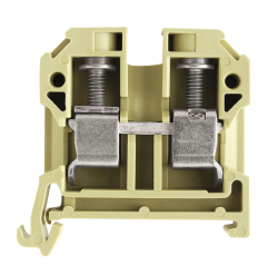 Weidmüller 0443760000, Geçiş terminal bloğu, Vidalı bağlantı, bej/sarı, 10 mm², 57 A, 800 V, Bağlantı sayısı: 2
