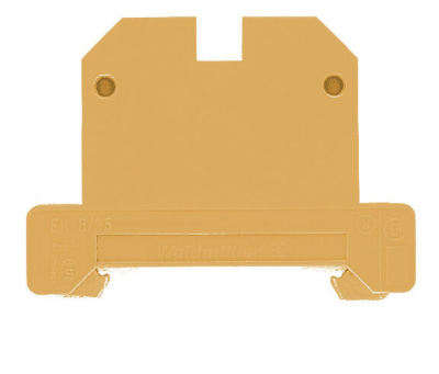 Weidmüller 0661260000, PE klemensi, Vidalı bağlantı, sarı-yeşil, 6 mm², 800 V, Bağlantı sayısı: 2, Kat sayısı: 1, TS 35, V-2, PA 66 - 1