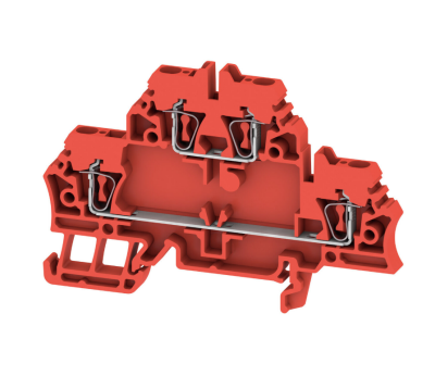 Weidmüller 1058670000, Geçiş klemensi, Çift katlı klemens, Yaylı bağlantı, 2,5 mm², 500 V, 20 A, kırmızı - 1