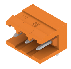 Weidmüller 1238160000, PCB geçmeli konnektör, erkek pin bloğu, açık taraf, THT lehim bağlantısı, 5,08 mm, Kutup sayısı: 3, 90°, Lehim pini uzunluğu (l): 3,2 mm, kalay kaplı, turuncu