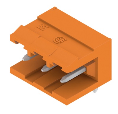 Weidmüller 1238160000, PCB geçmeli konnektör, erkek pin bloğu, açık taraf, THT lehim bağlantısı, 5,08 mm, Kutup sayısı: 3, 90°, Lehim pini uzunluğu (l): 3,2 mm, kalay kaplı, turuncu - 1
