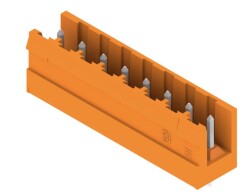 Weidmüller 1240160000, PCB fiş konnektörü, erkek başlık, açık taraf, THT lehim bağlantısı, 5,08 mm, Kutup sayısı: 8, 180°, Lehim pimi uzunluğu (l): 3,2 mm, kalaylı, turuncu