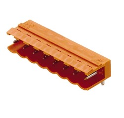 Weidmüller 1508460000, PCB fiş konnektörü, erkek başlık, açık taraf, THT lehim bağlantısı, 5,08 mm, Kutup sayısı: 6, 90°, Lehim pimi uzunluğu (l): 3,2 mm, kalaylı, turuncu