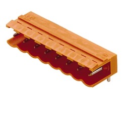 Weidmüller 1508760000, PCB fiş konnektörü, erkek başlık, açık taraf, THT lehim bağlantısı, 5,08 mm, Kutup sayısı: 9, 90°, Lehim pimi uzunluğu (l): 3,2 mm, kalaylı, turuncu