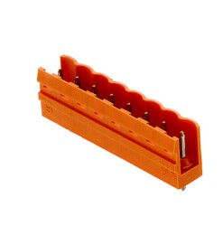Weidmüller 1517760000, PCB fiş konnektörü, erkek başlık, açık taraf, THT lehim bağlantısı, 5,08 mm, Kutup sayısı: 7, 180°, Lehim pimi uzunluğu (l): 3,2 mm, kalaylı, turuncu