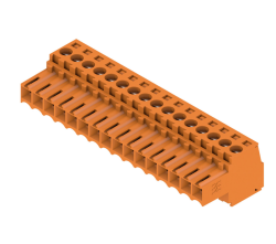 Weidmüller 1597500000, PCB fişli konnektör, dişi fiş, 3,50 mm, Kutup sayısı: 16, 180°, Sıkıştırma boyunduruğu bağlantısı, İletken kesiti (nominal bağlantı), maks.: 1,5 mm²