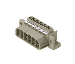 Weidmüller 1612100000, PCB fişli konnektör, erkek fiş, 7,00 mm, Kutup sayısı: 7, 180°, Sıkıştırma boyunduruğu bağlantısı, İletken kesiti (nominal bağlantı), maks.: 4 mm²