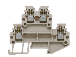Weidmüller 1753290000, Çok katlı modüler klemens, vidalı bağlantı, koyu bej, 1,5 mm², 400 V, bağlantı sayısı: 4, kat sayısı: 2, TS 15, V-0