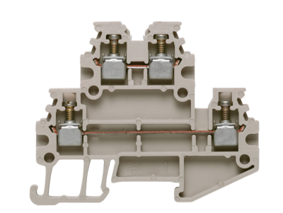 Weidmüller 1753290000, Çok katlı modüler klemens, vidalı bağlantı, koyu bej, 1,5 mm², 400 V, bağlantı sayısı: 4, kat sayısı: 2, TS 15, V-0 - 1